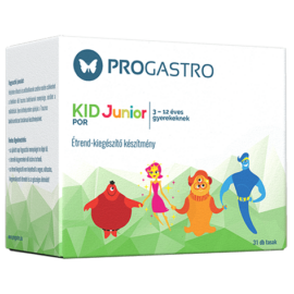 ProGastro KID Junior Élőflórát tartalmazó étrend-kiegészítő készítmény 3-12 éves gyerekeknek (31 db tasak)
