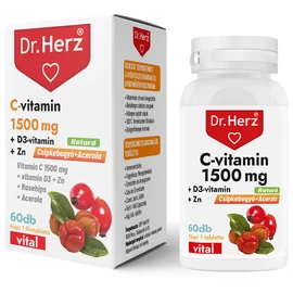 Dr. Herz C-vitamin 1500mg+D3+Zn csipkebogyóval és acerola kivonattal 60 db tabletta