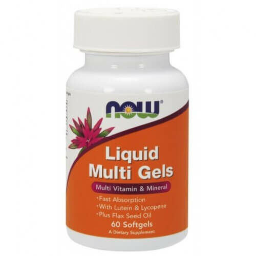 NOW Multi Vitamin, Liquid Multi Gels - 60db. Lágy zselatin kapszula