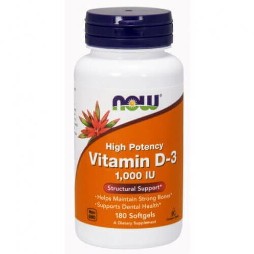 NOW Vitamin D-3 1000 IU 180 db. lágy zselatin kapszula