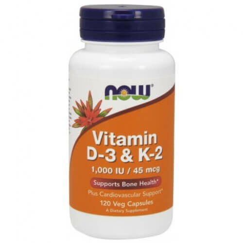 NOW Vitamin D-3, K-2 120 db (Veg)