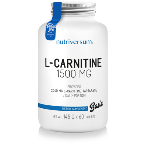 Nutriversum L-carnitine 1500 mg - BASIC - 60 tabletta