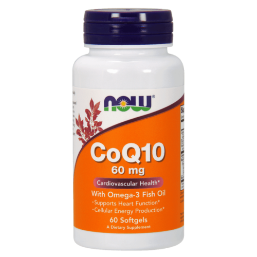 Now CoQ10 60 mg w Omega 3 Fish Oils - 60 Softgels