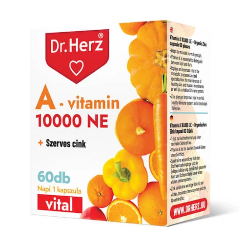 Dr. Herz A-vitamin 10000 NE + Szerves Cink 60 db kapszula 