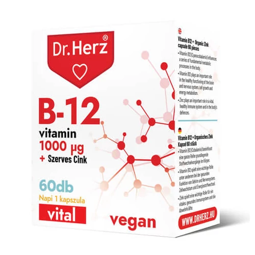 Dr. Herz B12 1000 mcg + Szerves Cink 60 db kapszula