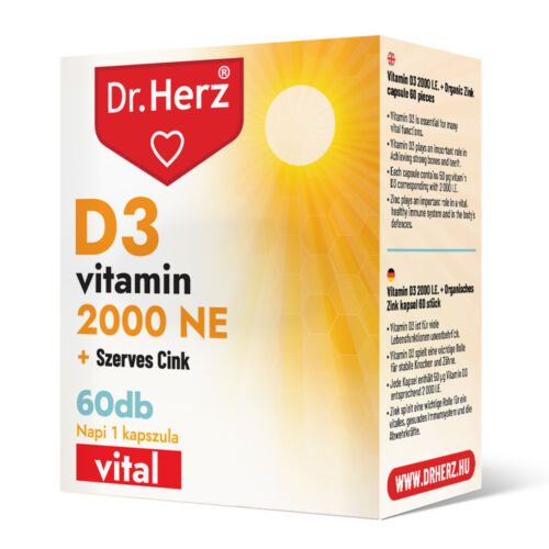 Dr. Herz D3-vitamin 2000 NE+Szerves Cink 60 db kapszula