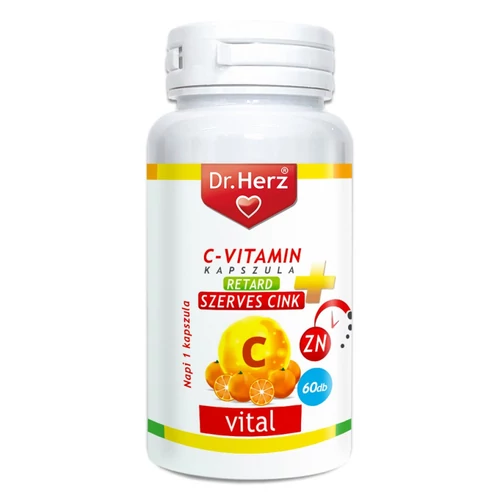 Dr Herz C-vitamin + Szerves cink nyújtott felszívódású kapszula 60db