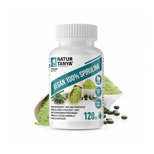 Natur Tanya® Vegán 100% Spirulina - adalékanyagmentes mikroalga, vitalitás, testsúly-kontroll, emésztés.