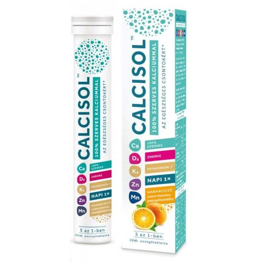 Norvég Calcisol 100 szerves kalcium+D3+K2+Zn+Mn pezsgőtabletta 20db