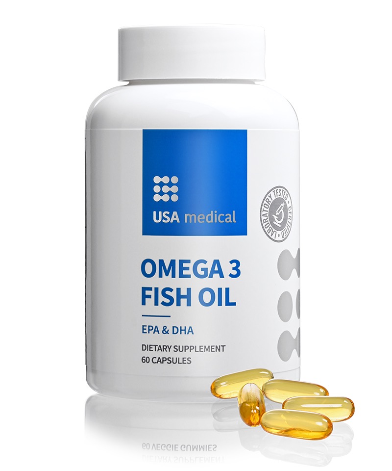 USA Medical Omega 3 halolaj kapszula magas EPA & DHA tartalommal (60 db)
