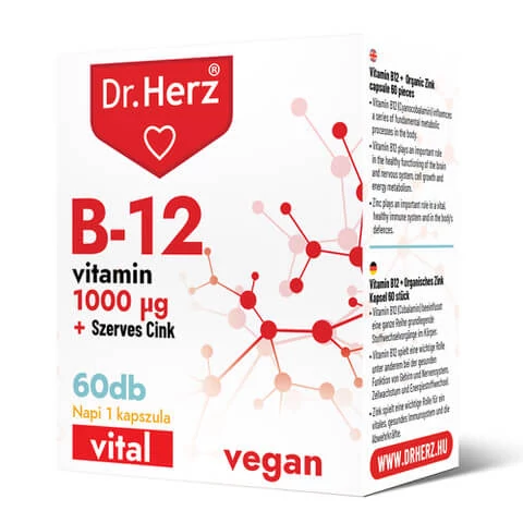Dr. Herz B12 1000 mcg + Szerves Cink 60 db kapszula