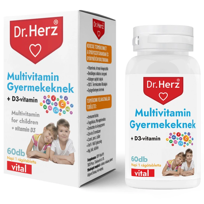 Dr. Herz Multivitamin Gyerekeknek+D3 vitaminnal 60 db tabletta