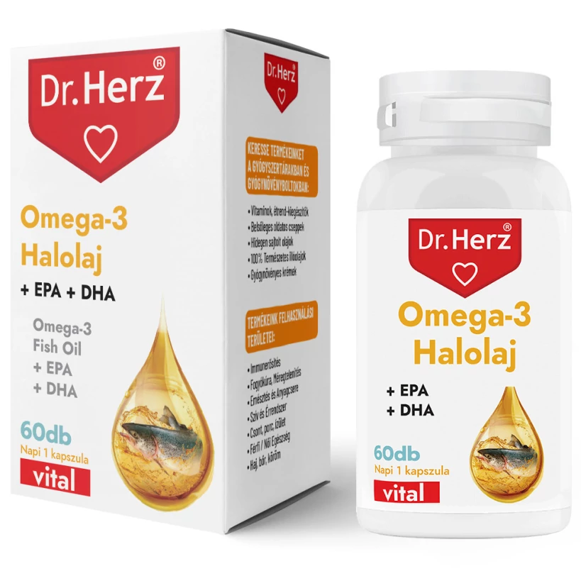 Dr. Herz Omega-3 Halolaj 1000mg 60db lágyzselatin kapszula