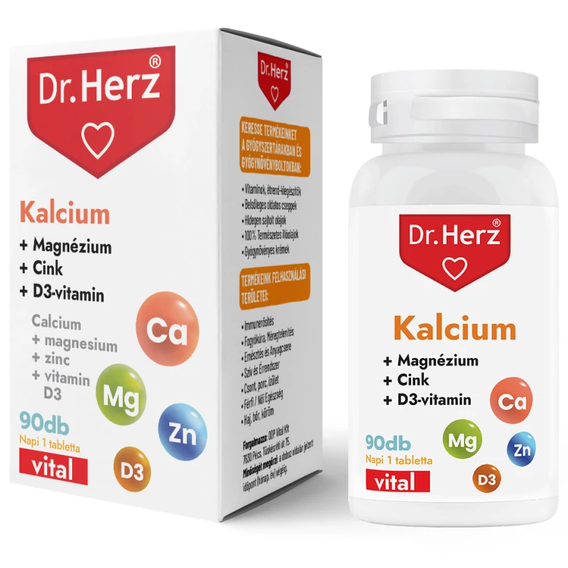 Dr. Herz Kalcium+Magnézium+Cink+D3 90db tabletta