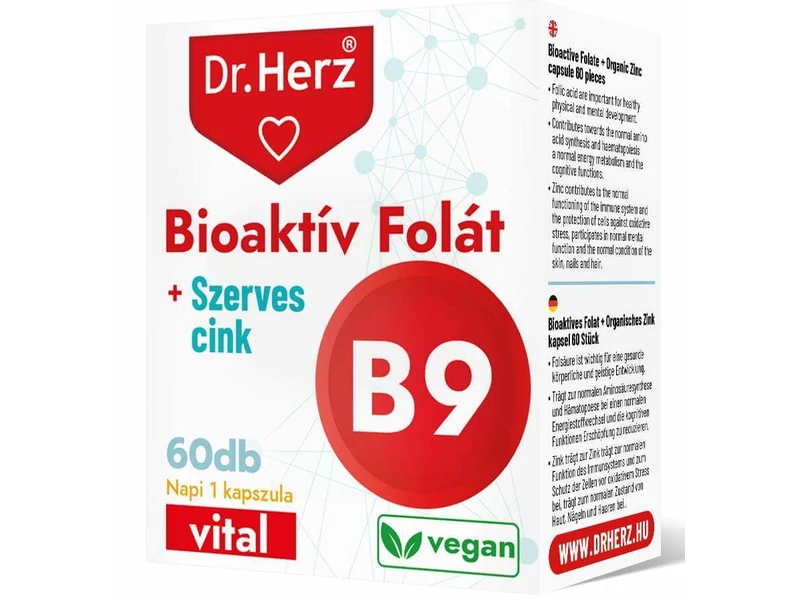 DR Herz Bioaktív Folát + Szerves Cink 60 db kapszula