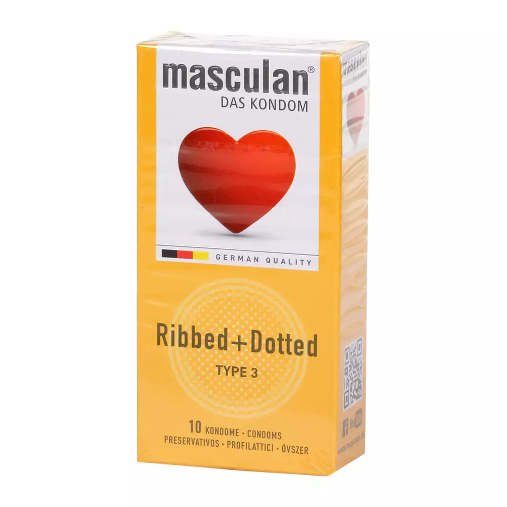 Masculan 3 (Ribbed + Dotted) óvszer 10x